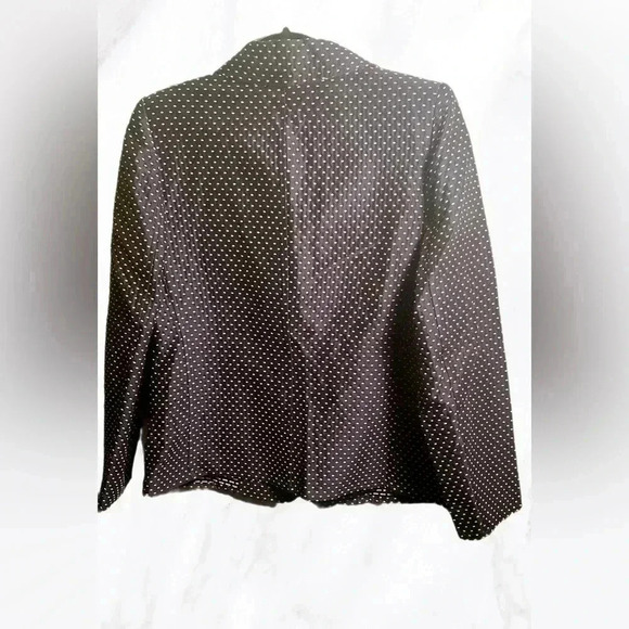 Vintage Carven classic stylish long sleeve polka dot navy 3 button blazer 44 - Picture 2 of 4